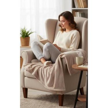 Imagem de Cobertor Microfibra Casal 200x180cm Macio Marrom Claro - Congratulatio