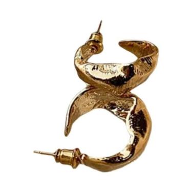 Imagem de Brincos De Argola Geométricos Banhados a Ouro Com Zircônia Para Mulher