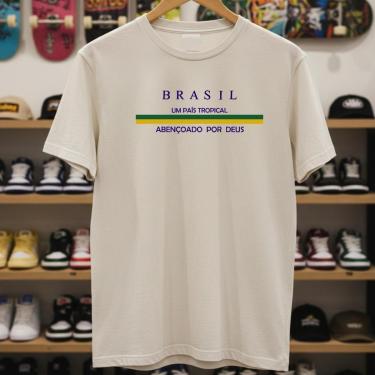 Imagem de Camiseta Masculina Brasil Algodão Premium Camisa Masculino Melhor Custo Benefício-Masculino