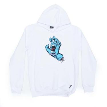 Imagem de Moletom Santa Cruz Canguru Screaming Hand Front - Branco-Masculino