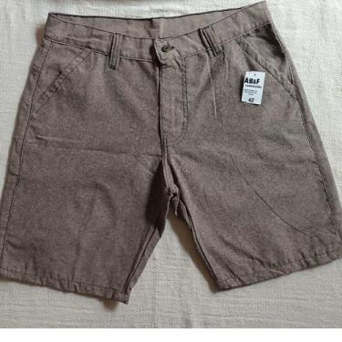 Imagem de Bermuda Másculina de Brim Sport Fino Sarja Lisa - Xmax, Marrom, 40