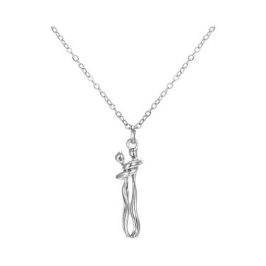 Imagem de Colar Com Pingente De Casal Abraçado Para Homens E Mulheres, Joia De M