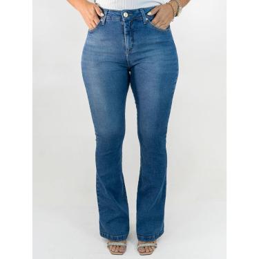 Imagem de Calça Feminina Flare Alta Jeans Tradicional Cintura Alta Anticorpus-Feminino