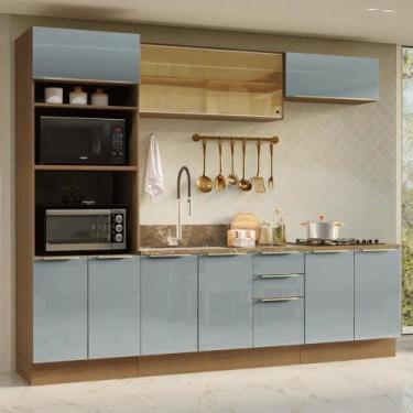 Imagem de Armário De Cozinha Completa 270 Cm Rustic/cinza Lux Madesa 06 Rustic/c