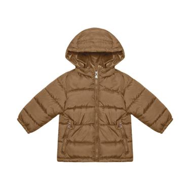 Imagem de Jaqueta Puffer Infantil com Capuz Trick Nick Marrom-Feminino