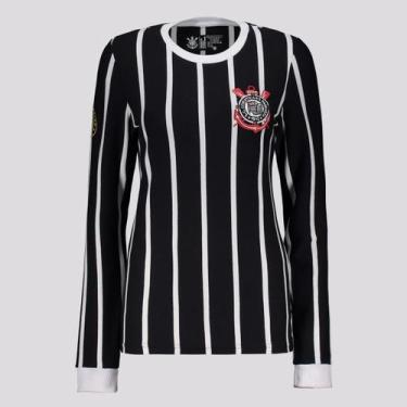 Imagem de Camisa Corinthians Democracia Manga Longa Feminina Preta - Coimbra, P
