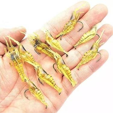Imagem de Kit 10 Isca Artificial camarão Aromatizado de silicone Bapum