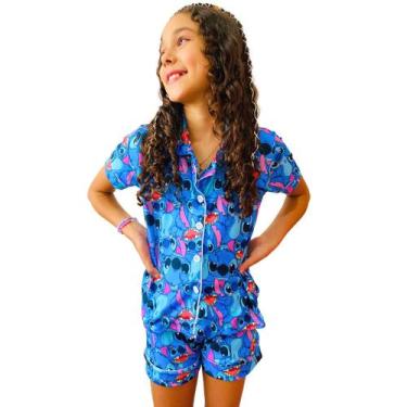 Imagem de Pijama Americano Infantil Stitch Roupa De Dormir Personagens - Isysser