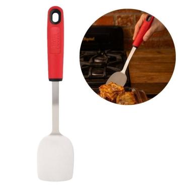 Imagem de Espátula para Cozinha em Aço Inox e Silicone com Cabo Ergonômico Resistente ao Calor Ve...