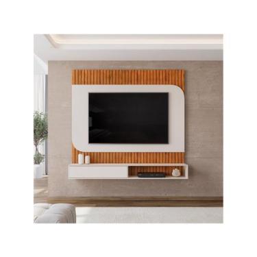 Imagem de Painel Para 65 Pol 1 Porta 150 Cm Tom Freijo Off White Dj Moveis Freij