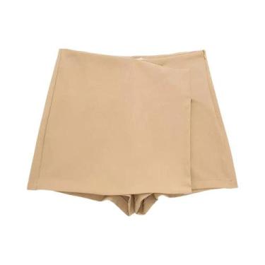 Imagem de Saia Assimétrica Feminina Casual Chic Estilo Simples Calças Curtas Bás