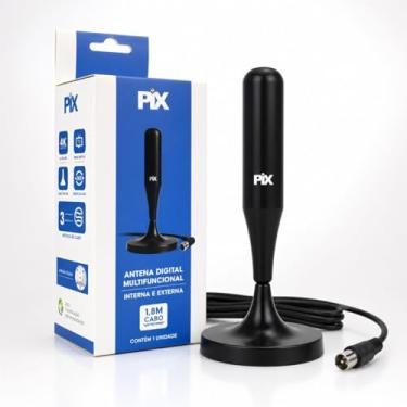 Imagem de Antena Digital Interna Externa 4K Ultra HD HDTV UHF/VHF Cabo 5 Metros.