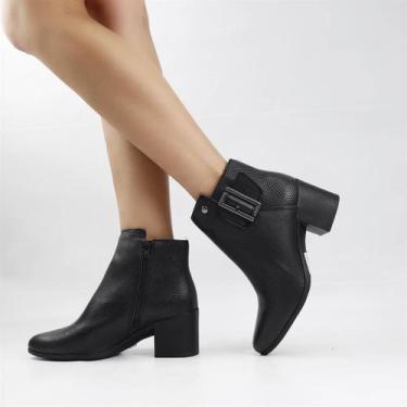 Imagem de Bota Cano Baixo Detalhe Couro - BOTTERO, Preto, 37