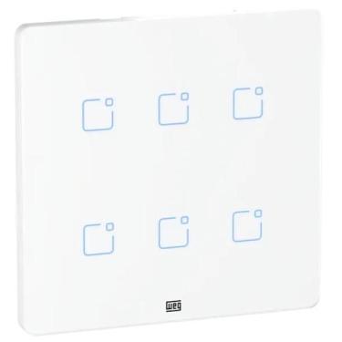Imagem de Interruptor Touch Inteligente 6 Botoes WI-FI 10A + RF com Placa 4X4 WE