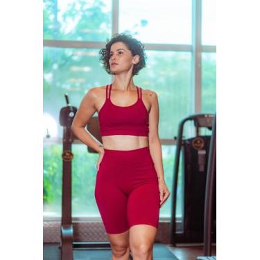 Imagem de Bermuda Fit Be Strong DGO - DGO Fitness Wear, Bordô, 34