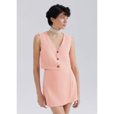 Imagem de Colete Feminino Cropped Em Viscose - HERING ADULTO, XP, Salmão