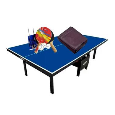 Imagem de MESA PING PONG MDF 18mm 1084 KLOPF C/ RODAS + KIT Completo 5030 + Capa