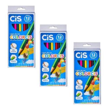 Imagem de Caixa De Lápis De Cor CIS Colorics Com 12 Cores Kit 3