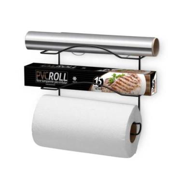 Imagem de Organizador Suporte 3 Rolos Cozinha Arthi Cook Home Papel Toalha Papel