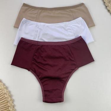 Imagem de 3 Calcinhas De Cintura Alta Tanga Dia A Dia Moda Intima Revenda Linger