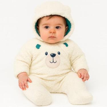 Imagem de Macacão Inverno Bebê Pelo de Carneirinho - kiko, Branco, RN