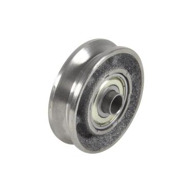 Imagem de Roldana para Portão de Correr Cantoneira 70mm Ferro Fundido Galvanizada Prata Fundição Petrópolis