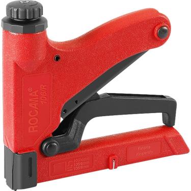 Imagem de Grampeador Manual 106-R para Tapeçaria com Regulador de Pressão Vermelho Rocama