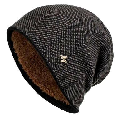 Imagem de Gorro Peluciado de Inverno Xthree Acrílico Marrom Cafe Unissex Estiloso Simples e Moderno