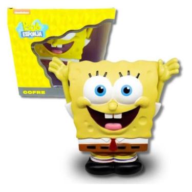 Imagem de Cofre Cofrinho Bob Esponja 3D Amarelo Vinil Zona Criativa