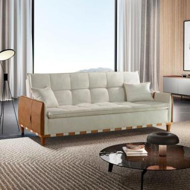 Imagem de Sofá Cama para Sala de Estar Ref 43 - 2504-b Firenze Bege - Luxury Est
