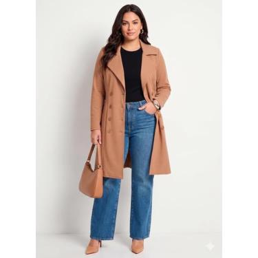 Imagem de Casaco Sobretudo Feminino Plus Size Tamanhos Grandes Inverno Quentinho