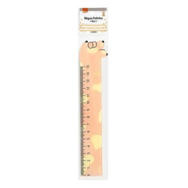 Imagem de Régua Plástica Patinha 15cm Laranja Claro - BRW - Tendtudo