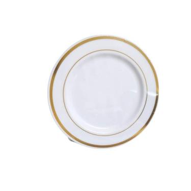 Imagem de Kit Pratos de acrílico Luxo Dourado Sobremesa 18cm-50un - ARCÓLOR
