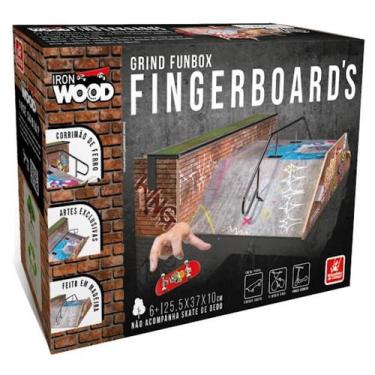 Imagem de Grind Funbox Skate De Dedo Iron Wood Brincadeira De Criança