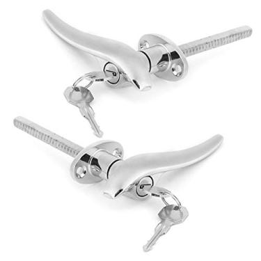 Imagem de Alças de Porta de Travamento Externo de Carro de Aço Inoxidável Fit 3 Window Coupe 1932 1934 Interruptores de Trava de Porta Automotiva Uso Instalação Rápida e Fácil