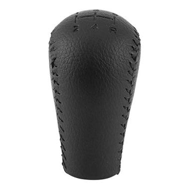 Imagem de Tbest Botão de engrenagem de couro de substituição, botão de câmbio automático de carro, manete de câmbio de marchas de handebol alavanca de câmbio automático PZ020 0K012 apto para Hilux MK6 MK7 2004 2014 Puxador de engrenagem de couro Helix hilux