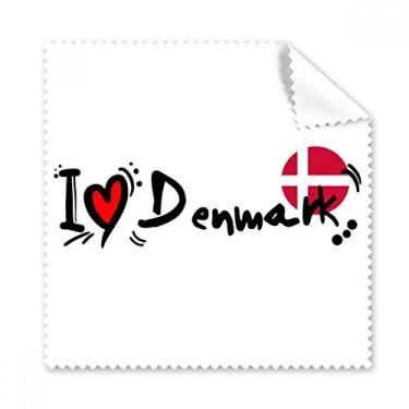 Imagem de I Love Denmark Bandeira de Palavras Amor Ilustração Coração Pano de Limpeza Limpeza de Tela de Celular 5 peças