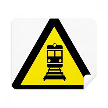 Imagem de Warning Symbol Pano de limpeza de triângulo amarelo preto 2 peças Tecido de camurça