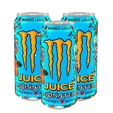 Imagem de Energético Monster Energy Juice Mango Loco 473ml | Kit com três unidades