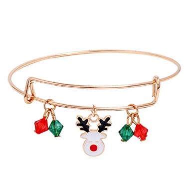 Imagem de YAHOM Bracelete expansível – pulseira expansível – Natal – pulseira expansível presente para casais, amigos, formatura, aniversário