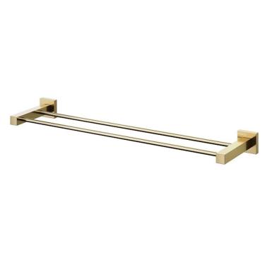 Imagem de Porta Toalha Bastão Duplo Square Ouro Polido - Docol