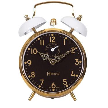 Imagem de Relógio Despertador Mecânico Herweg Branco 2234-021