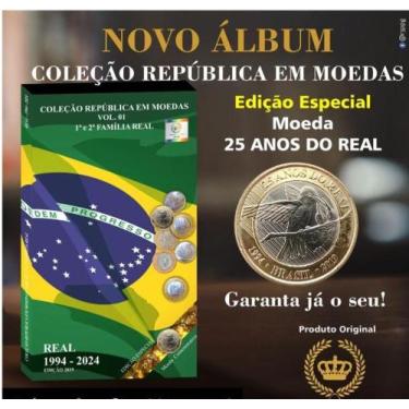 Imagem de 1 Álbum Para Moedas Real 1994-2031 - Líder Numismática