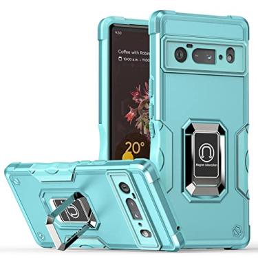 Imagem de Capa para Google Pixel 6/6Pro, Capa de telefone protetora de nível militar com suporte magnético para carro e rotação de 180 graus de metal porta-anel de dedo capa à prova de choque, azul 2,6 Pro 17 cm
