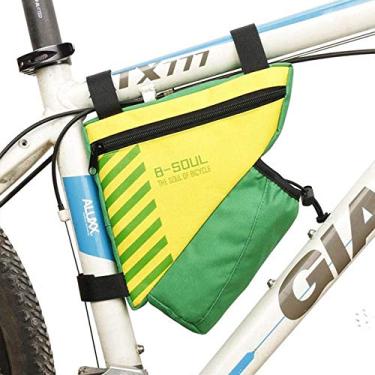 Imagem de AKT Bolsa de bicicleta triangular à prova d'água Bolsa frontal de ciclismo Bolsa de bicicleta Bolsa de armação Acessórios de bicicleta, Amarelo