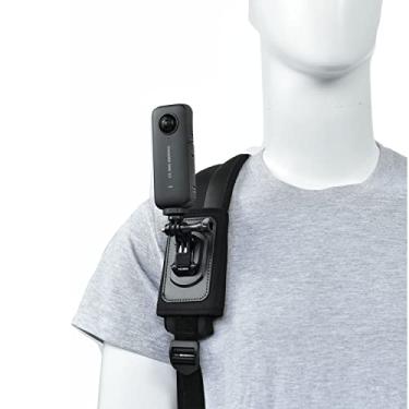 Imagem de vgsion Suporte de mochila para câmera de ação para Insta360 X5/X4/X3/Ace, One RS, Go3, compatível com GoPro Hero 12, Hero 11, ângulo ajustável