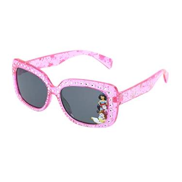 Imagem de Disney Óculos de sol retangular para meninas Princess Sparkle Kids, rosa cristal/glitter injeção, 49, Injeção de Rosa Cristal/Glitter, 49