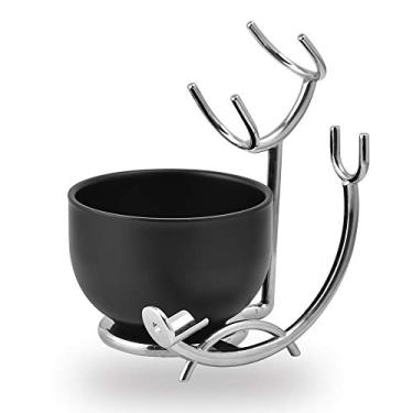 Imagem de Suporte de luxo para lâmina e pincel de barbear com tigela, conjunto de 2 peças de suporte de lâmina e escova para barbear, barbeadores, barbeadores de segurança