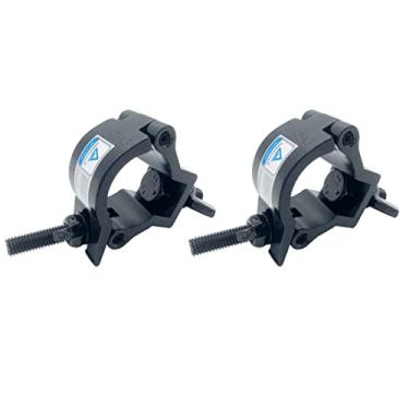 Imagem de Braçadeira de iluminação rápida preta de 1,2 a 3,5 cm de liga de alumínio resistente de 75 kg Braçadeiras de gancho para tubo OD de 32 a 35 mm Fardo de iluminação para DJ pacote com 2