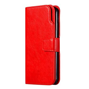 Imagem de Capa de couro de luxo para iPhone 14 13 12 Mini 11 Pro 6 6s 7 8 Plus X XR XS Max 5 5s SE 2020 2022 Carteira Flip Card Phone Bag Cover, Red, Para iPhone14Plus 6.7inch